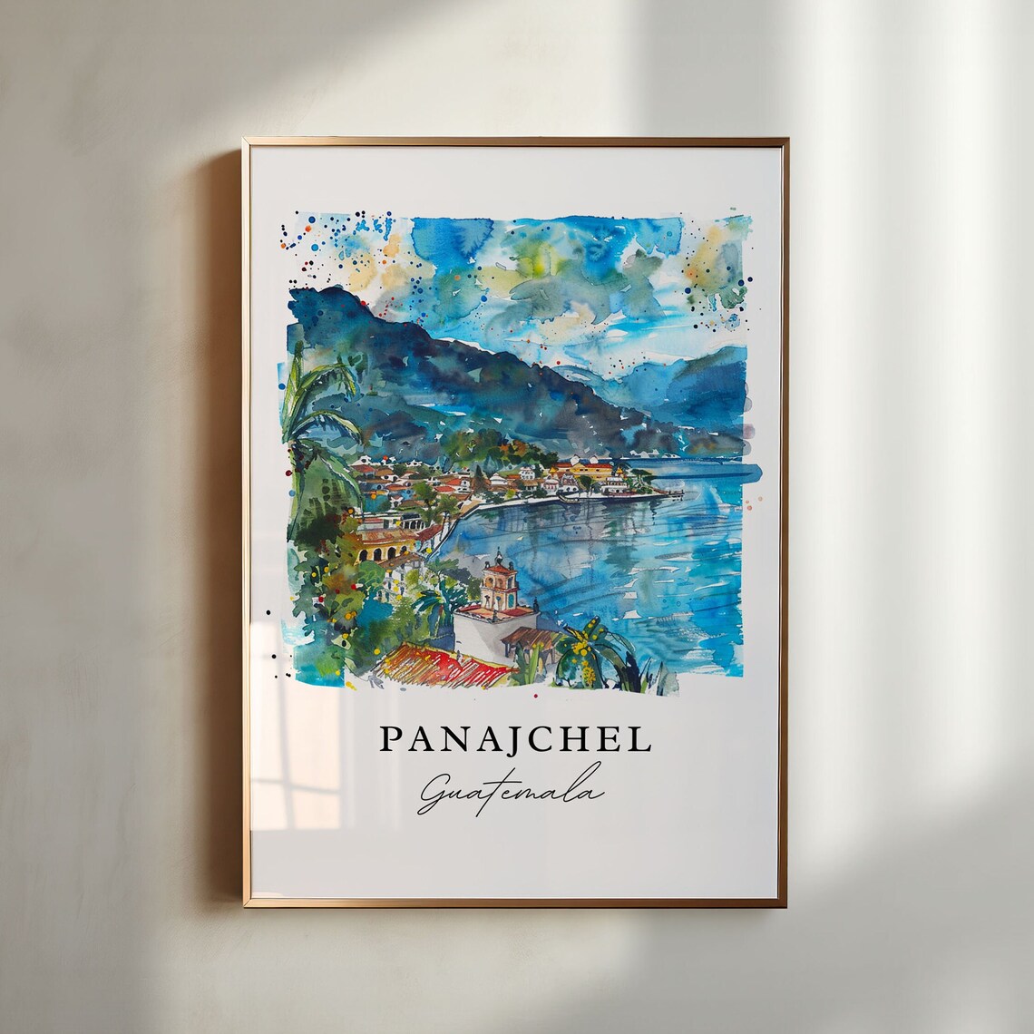 Panajchel Travel Poster, Guatemala Wall Art