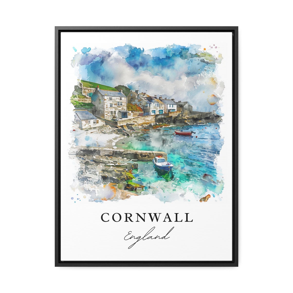 Cornwall England Travel Poster, Housewarming Wall Art - Image 3