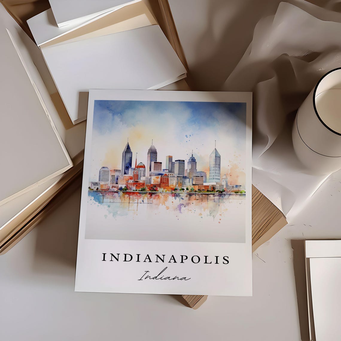 Indianapolis Cityscape Poster, Personalized Wall Art - Image 6