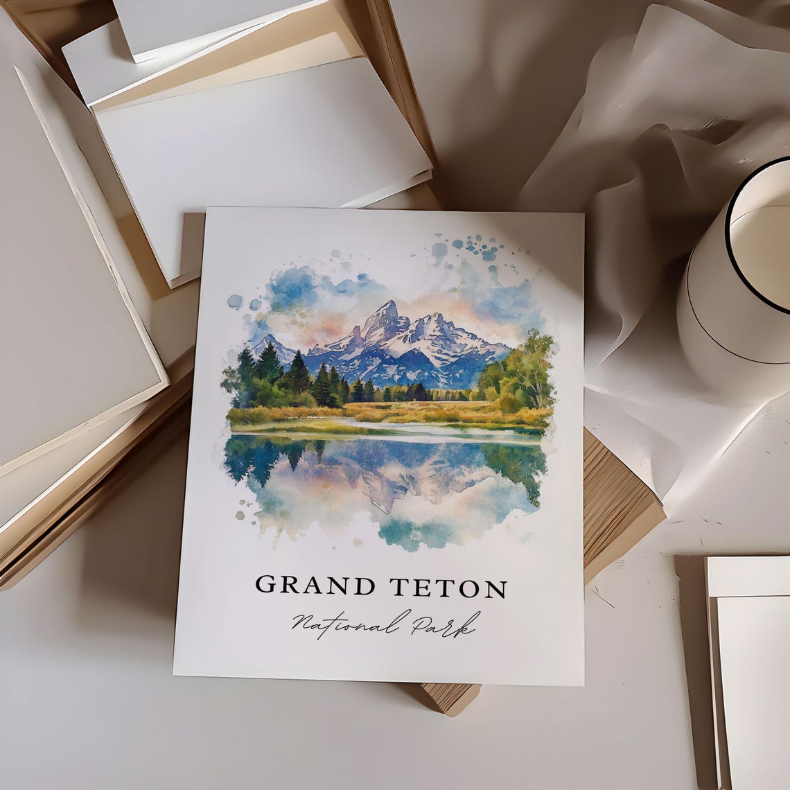Grand Teton National Park Wyoming Mountain Reflection Poster - Image 6