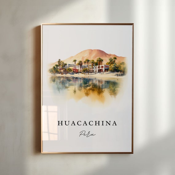Huacachina Peru Wall Art Poster Print Wedding Gift Birthday Present Custom Text Perfect