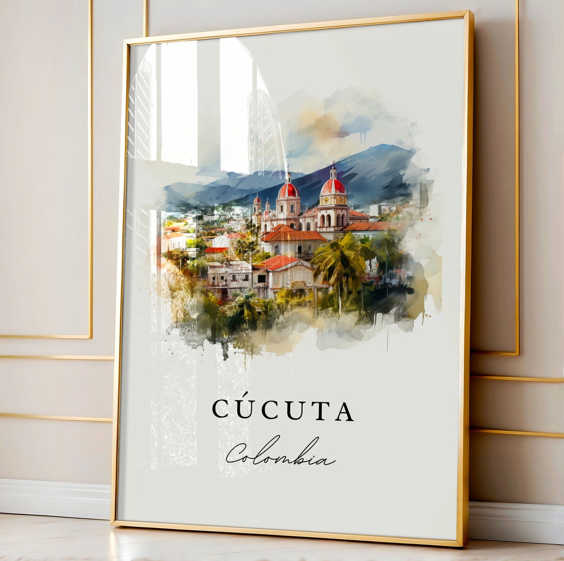 Cucuta Traditional Travel Art Colombia Poster Print Wedding Gift Birthday Present Custom Text Perfect - Image 4