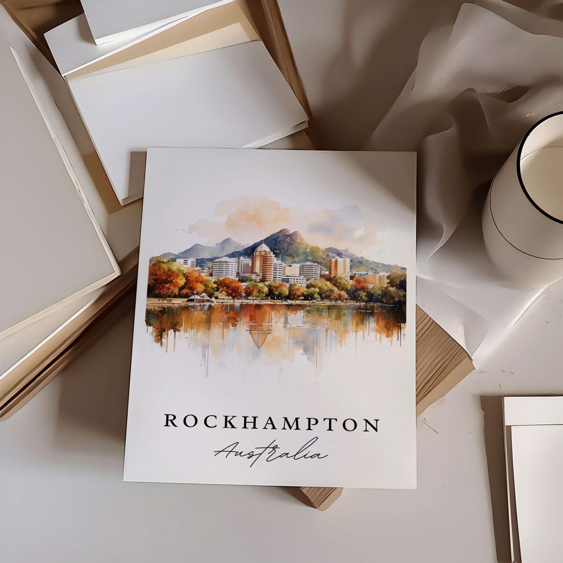 Rockhampton Queensland Travel Poster, Custom Text Print - Image 6