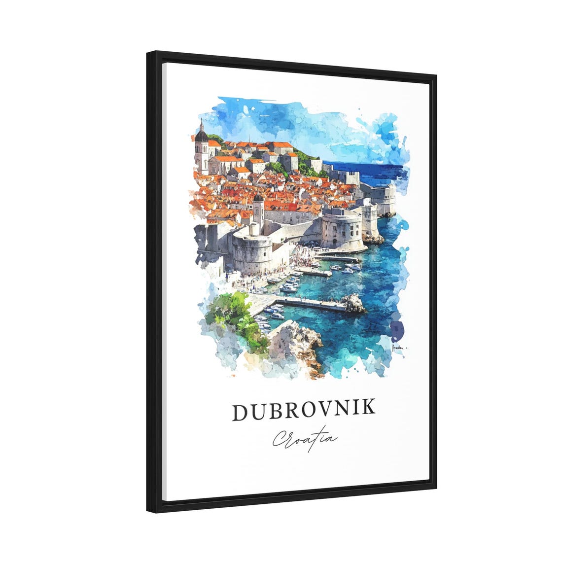 Dubrovnik Croatia Watercolor Travel Poster, Housewarming - Image 2