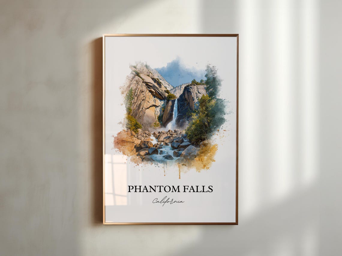 Scenic Phantom Falls Oroville California Granite Waterfall Poster - Image 3