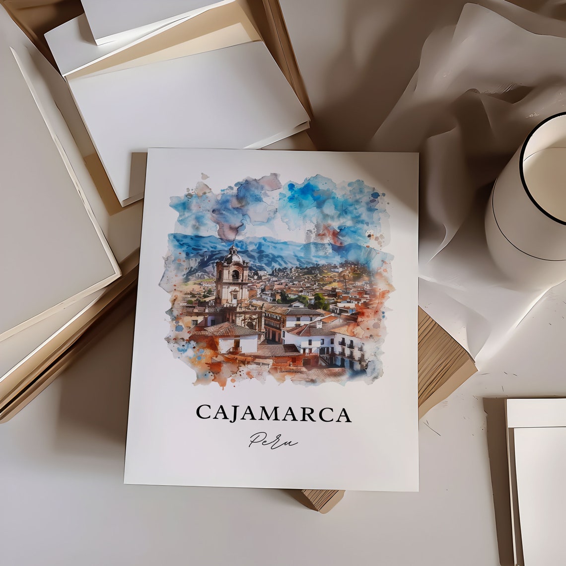 Cajamarca Peru Watercolor Travel Poster - Image 6