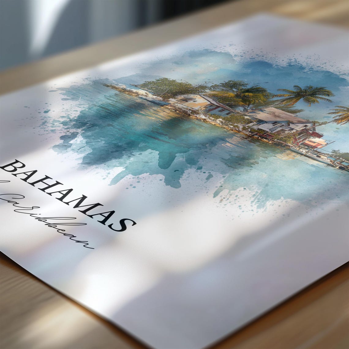 Bahamas Wall Art Print Watercolor Gift Travel Poster Housewarming - Image 6