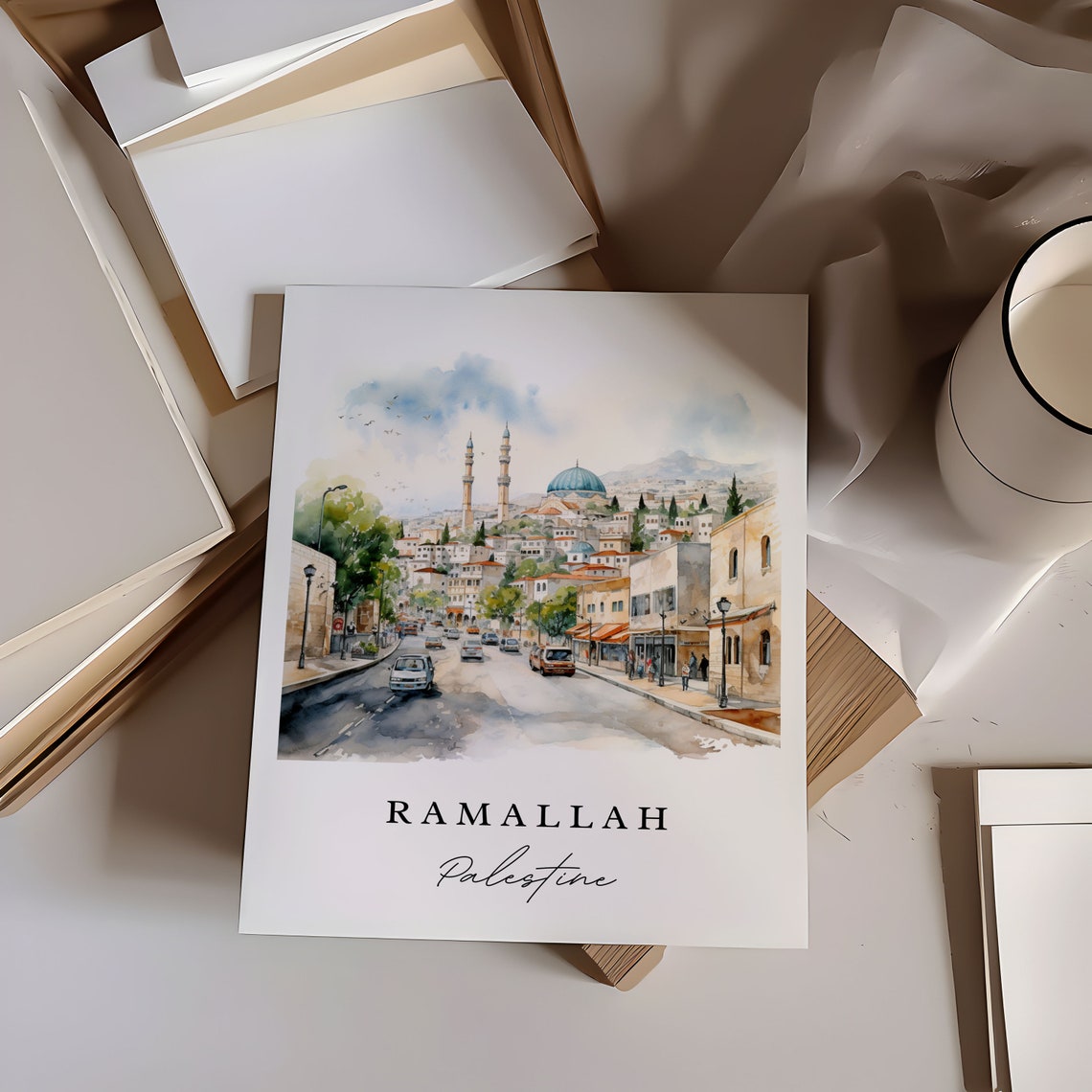 Ramallah Traditional Wall Art Poster, Custom Text - Image 6