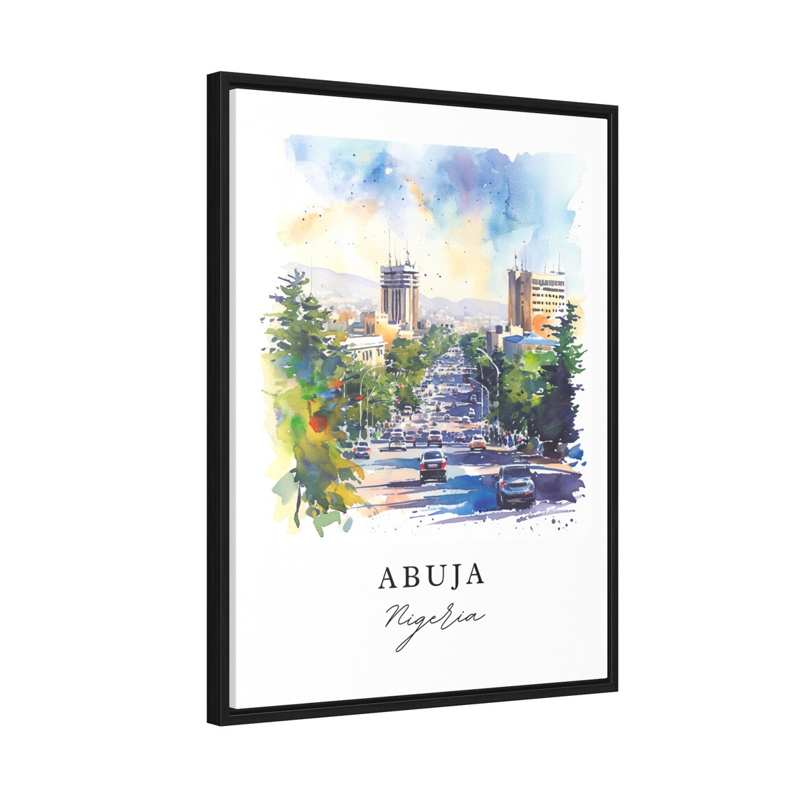 Abuja Watercolor Wall Art Nigeria Art Print - Image 2