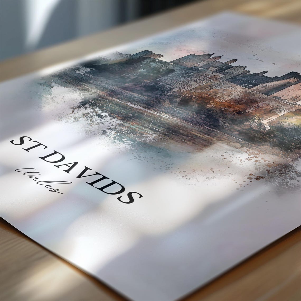 St Davids Wales Watercolor Travel Poster, Pembrokeshire - Image 6