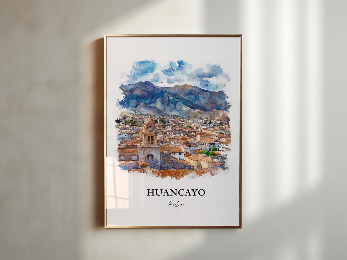 Huancayo Wall Art Peru Print Watercolor Gift Travel Poster Housewarming - Image 2