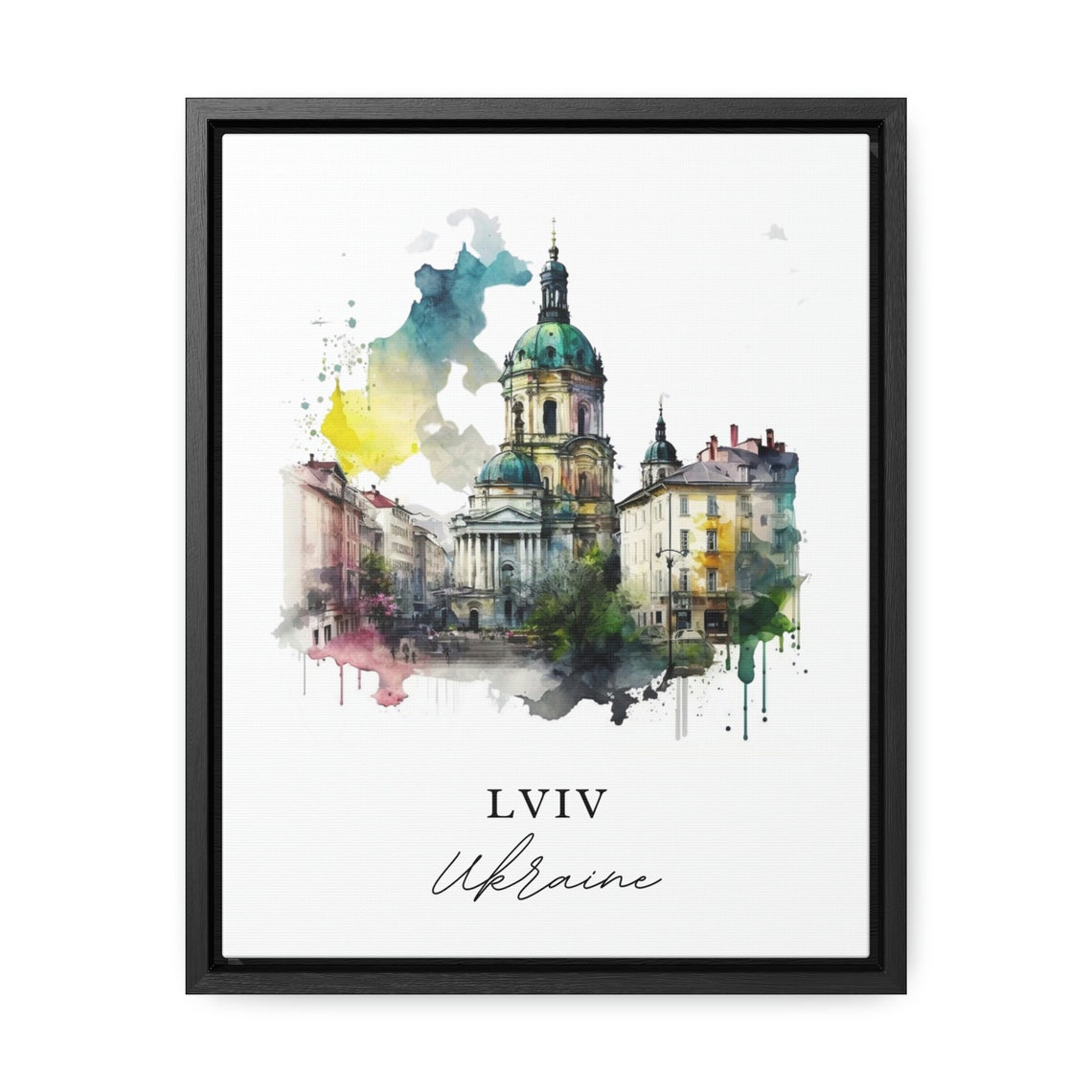 Lviv Ukraine Travel Poster, Custom Text Personalised - Image 2