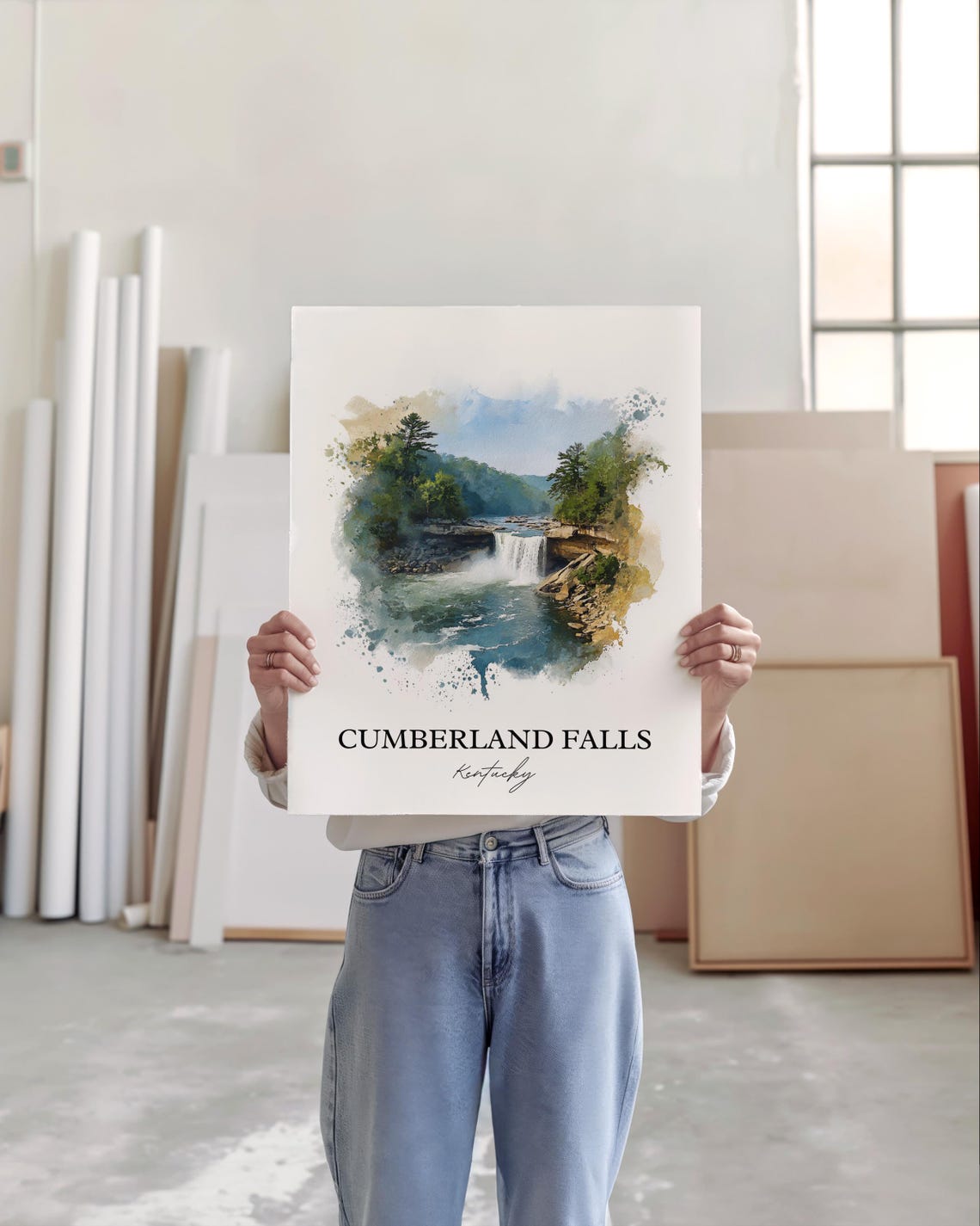 Cumberland Falls Kentucky Wide Cascade Waterfall Travel Poster - Image 5
