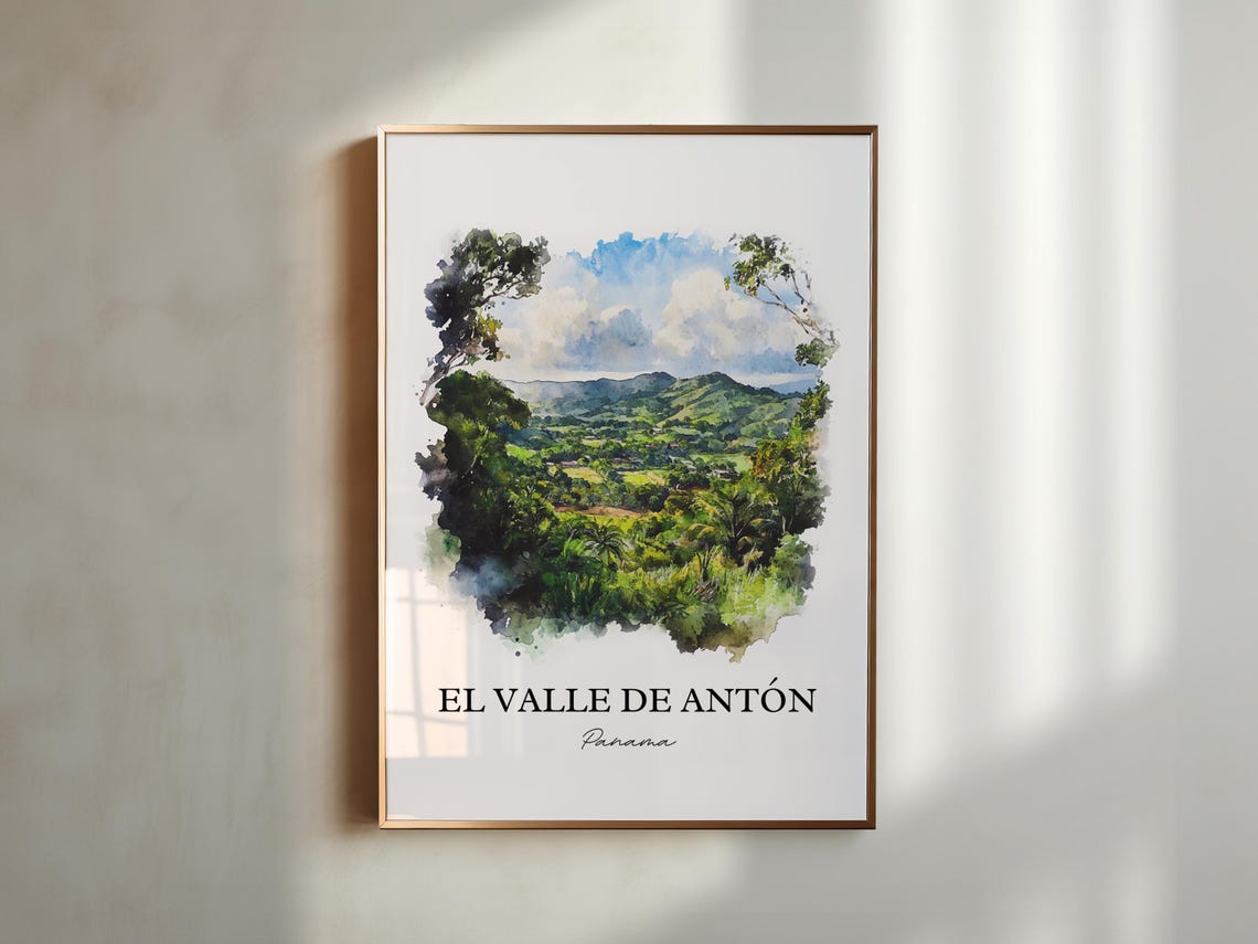 El Valle De Antn Watercolor Travel Poster, Panama - Image 2