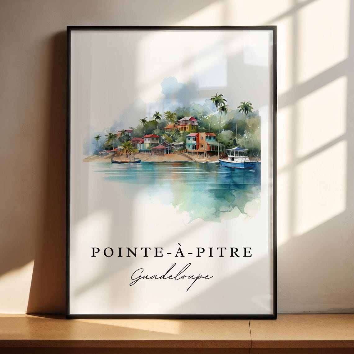 Pointe A Pitre Wall Art Guadeloupe Point A Pitre Poster Guadeloupe Wedding Gift Birthday Present Custom Text Personalized Gift