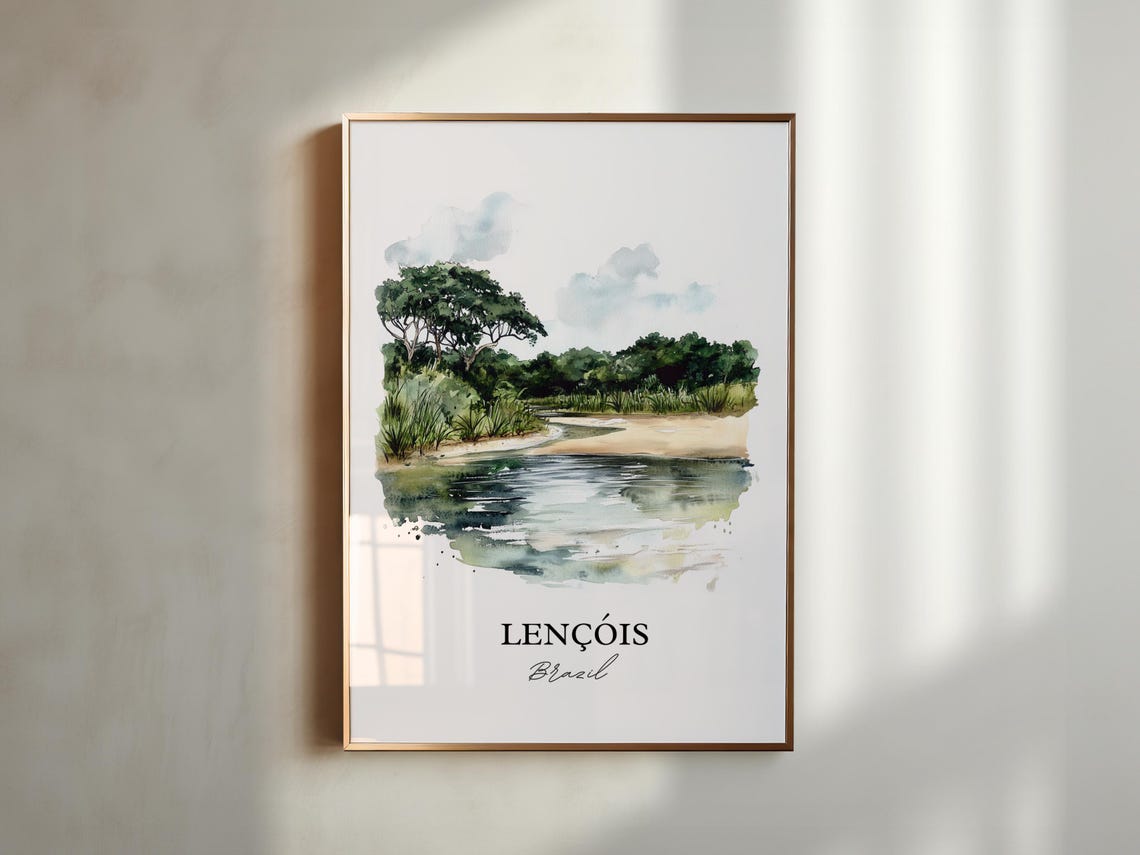 Lencis Wall Art Bahia Brazil Print Watercolor Gift Travel Poster Housewarming - Image 5