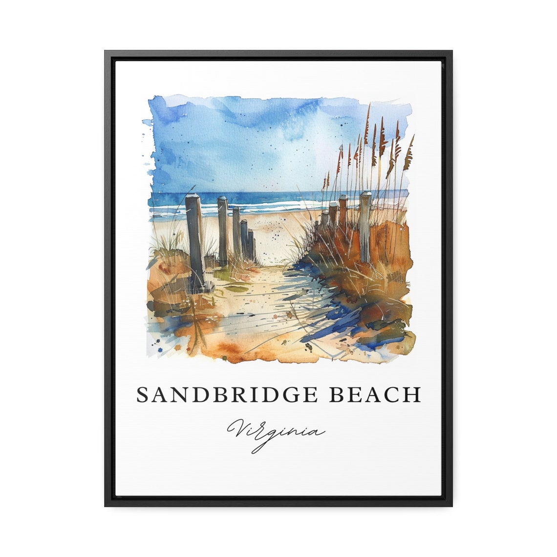 Sandbridge Beach Virginia Watercolor Dune Path to Ocean Poster - Image 2