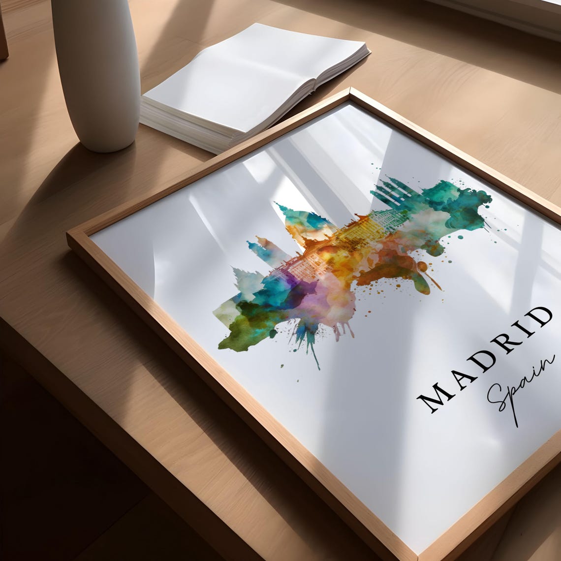 Madrid, Spain Skyline Travel Poster Art Print - Image 4