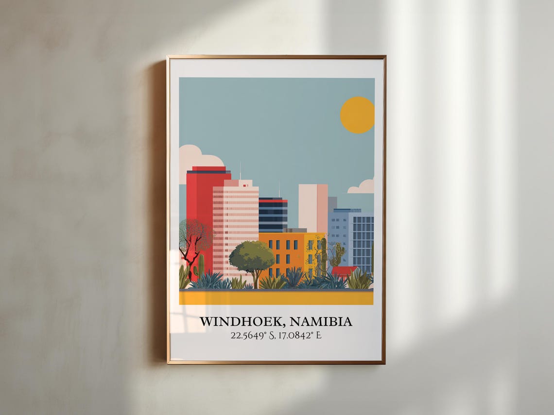 Windhoek Namibia Art Retro Travel Home Decor Gift Prints Housewarming - Image 4