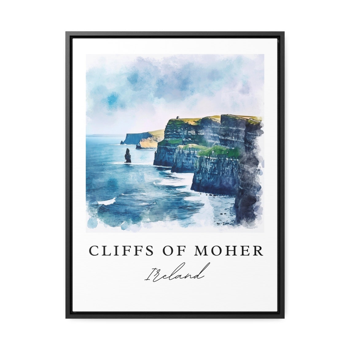 Cliffs Of Moher Ireland Travel Poster, Custom Text - Image 2