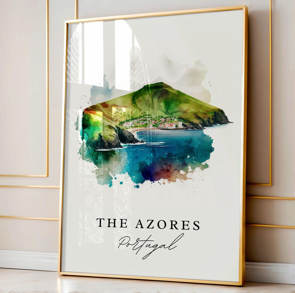 Azores Watercolor Travel Poster, Portugal Wall Art - Image 4