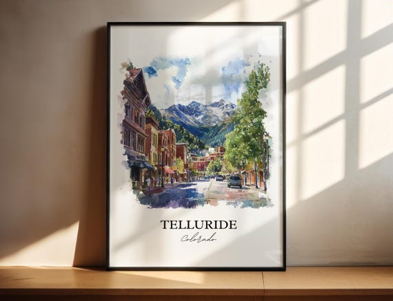 Telluride Wall Art Co Print Colorado Ski Gift Travel Poster Housewarming