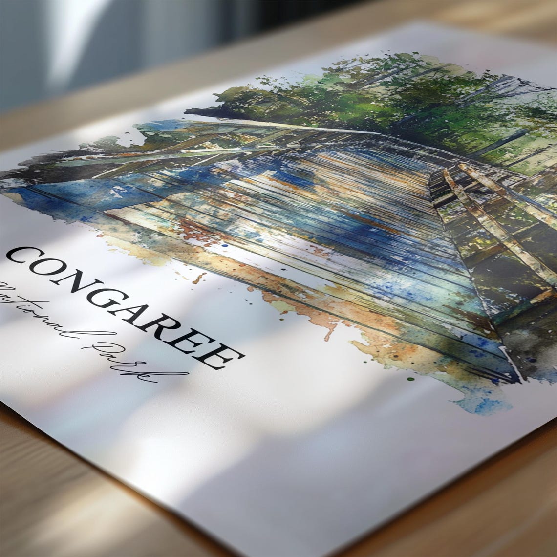 Congaree National Park South Carolina Shaded Boardwalk Art Poster - Image 6