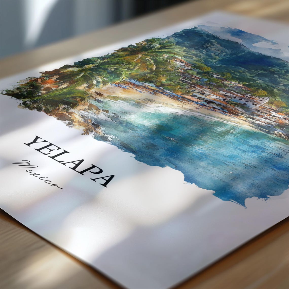 Yelapa Wall Art Mexico Print Watercolor Jalisco Gift Travel Poster Housewarming - Image 3