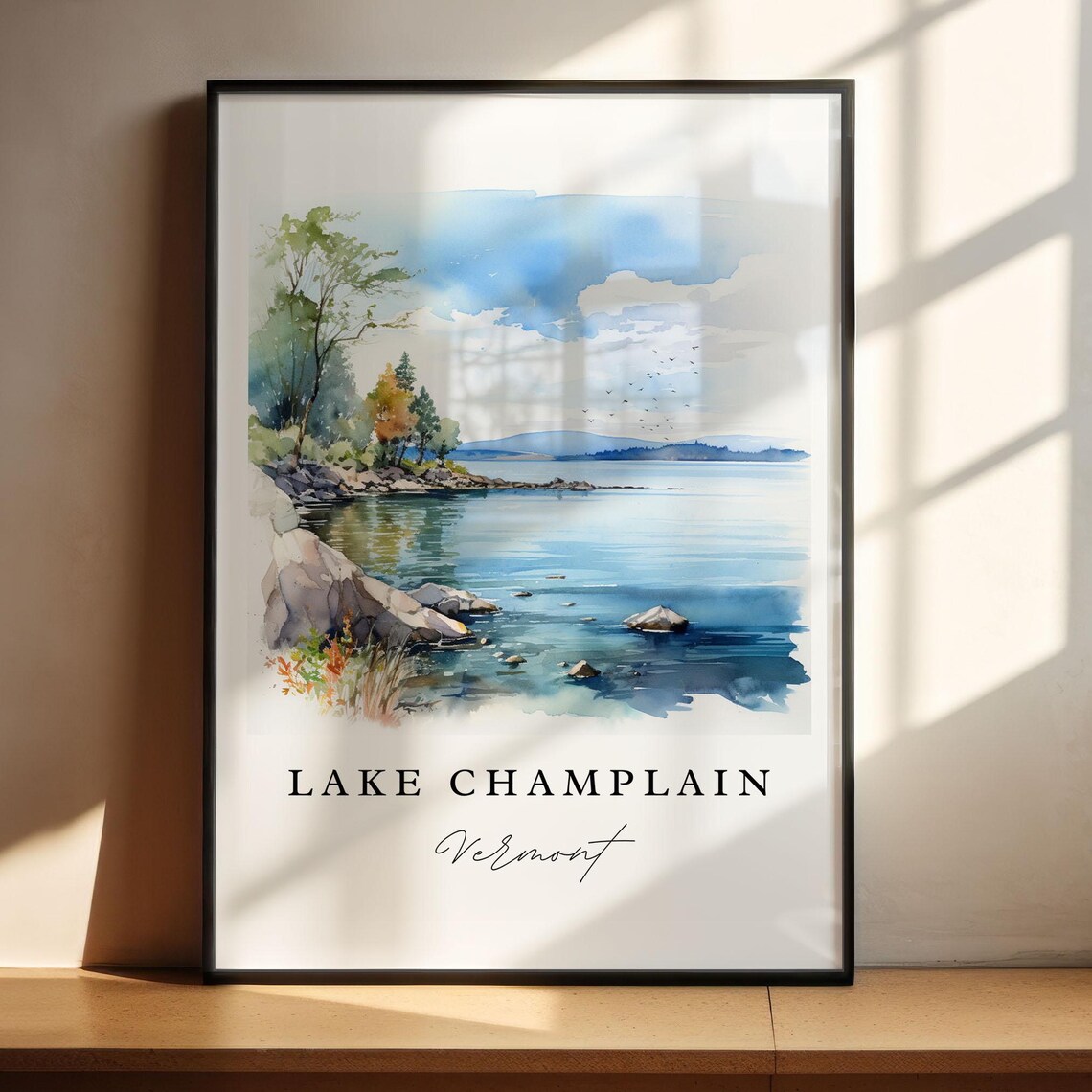 Lake Champlain, Vermont Travel Poster Art Print