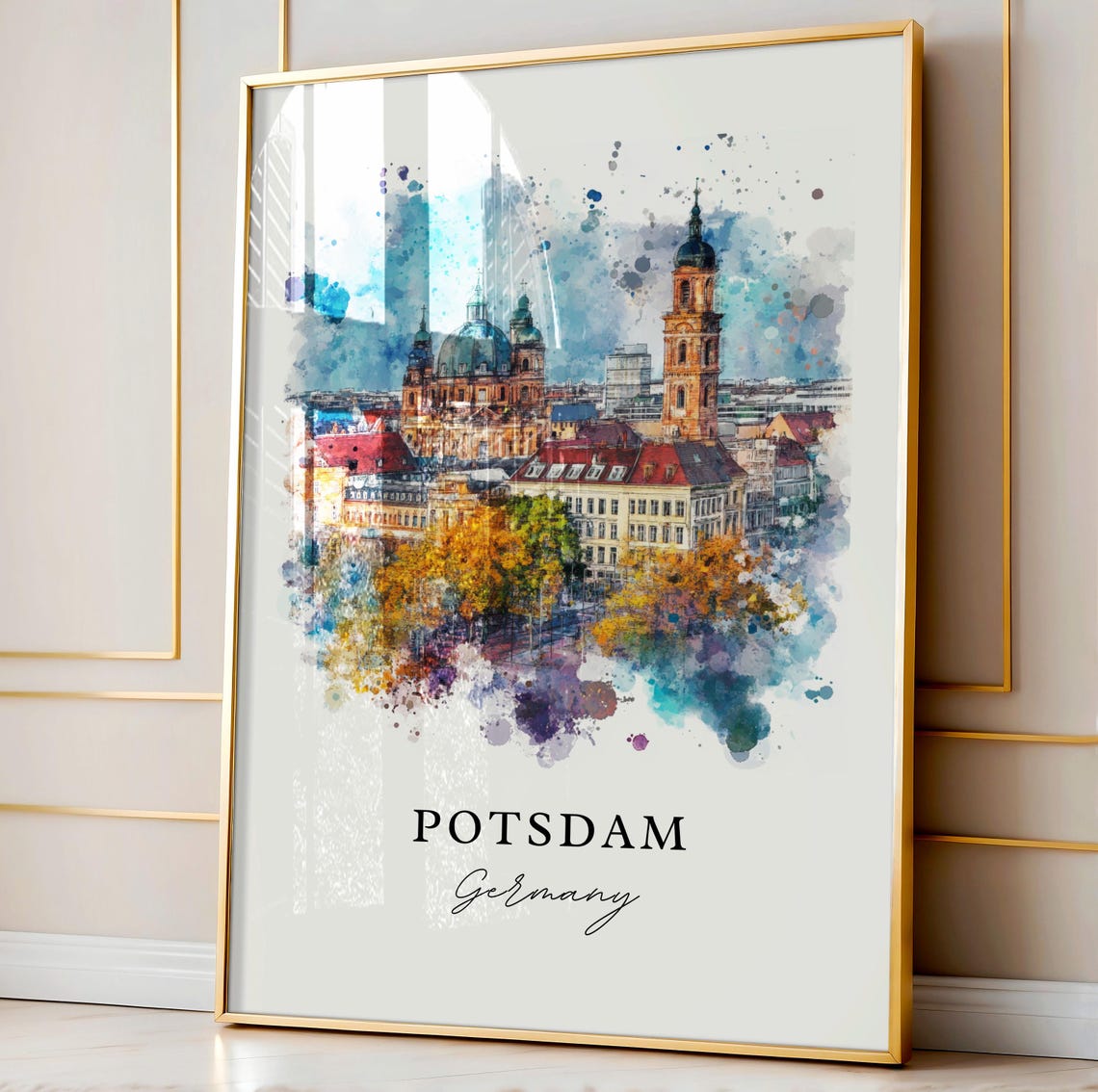 Potsdam Germany Watercolor Travel Poster, Housewarming - Image 4