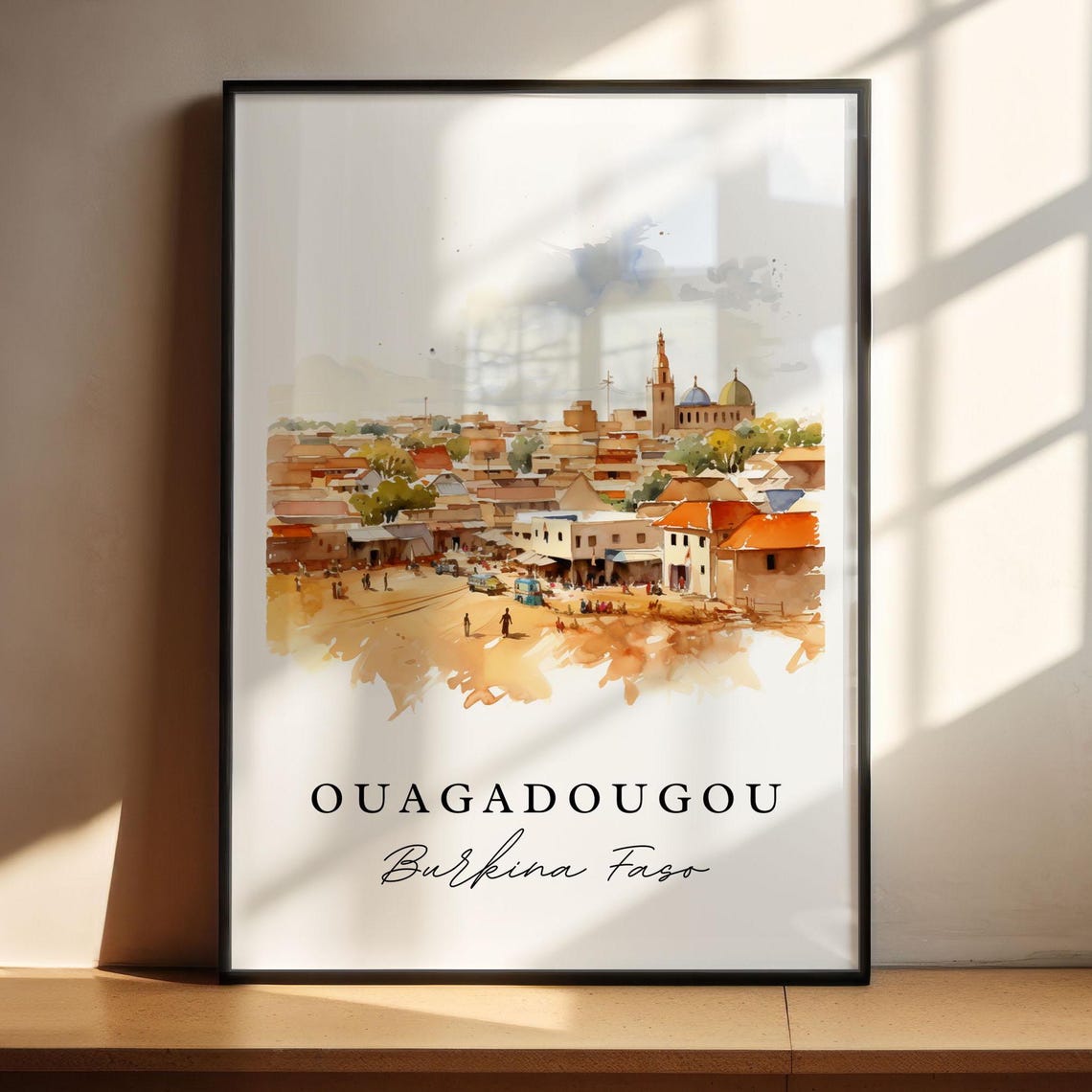 Ouagadougou Burkina Faso Art Print, Custom Text - Image 4