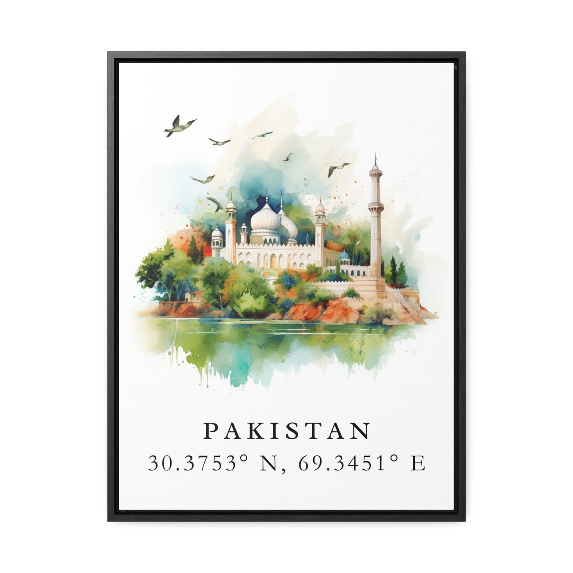 Pakistan Wall Art Country Poster Wedding Gift Birthday Present Custom Text Personalized - Image 2