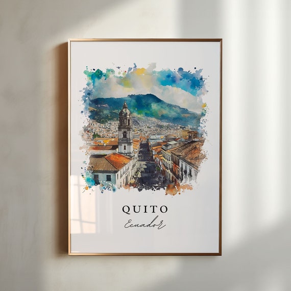 Quito Ecuador Wall Art Print Wedding Gift Birthday Present Custom Text Perfect