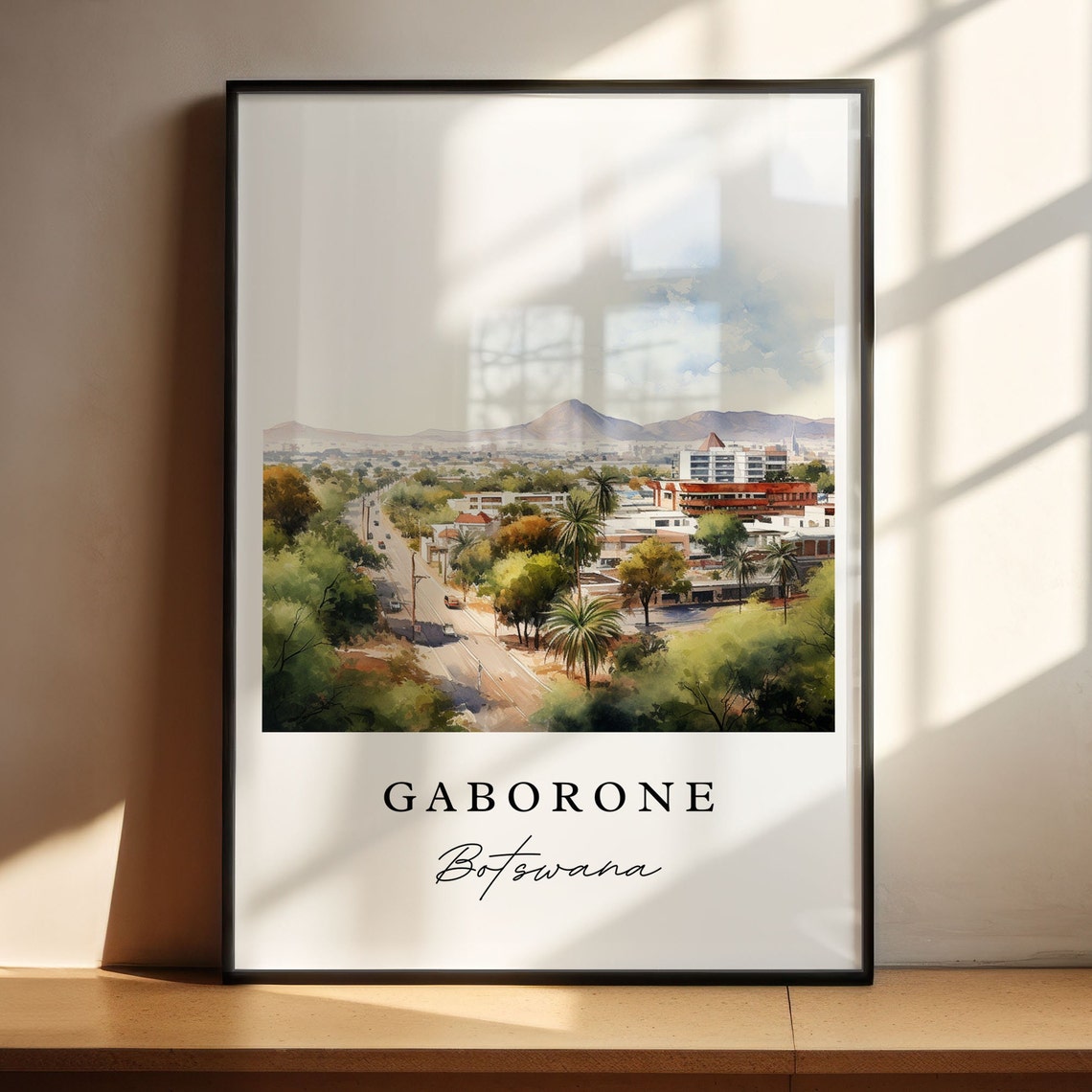 Gaborone Botswana Wall Art Poster Wedding Gift Birthday Present Custom Text Personalized - Image 4