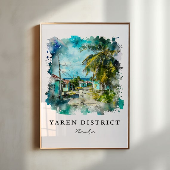 Yaren District Art Nauru Print Wedding Gift Birthday Present Custom Text Perfect