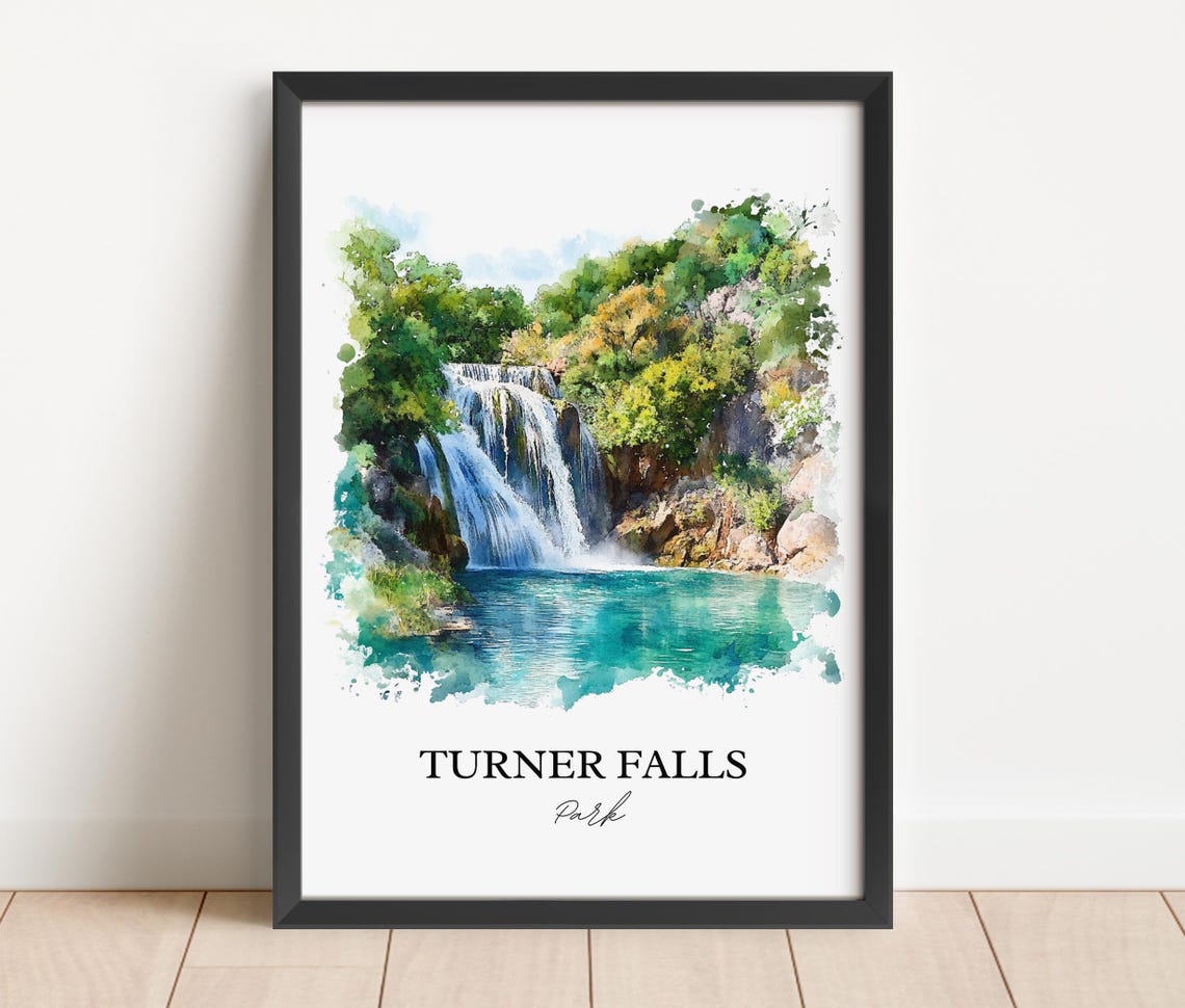 Turner Falls Park Oklahoma Stunning Cascading Waterfall Art Poster - Image 3