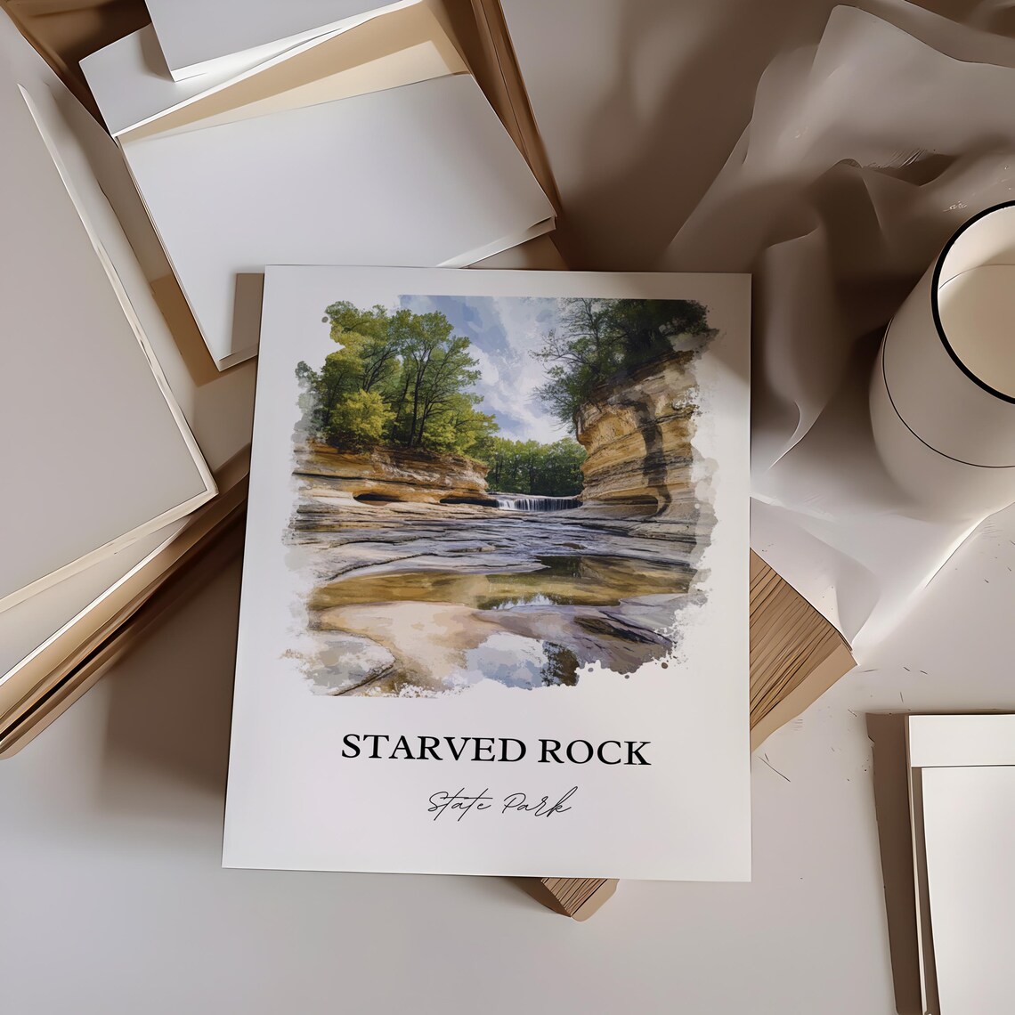 Starved Rock State Park Travel Poster, Illinois - Image 5