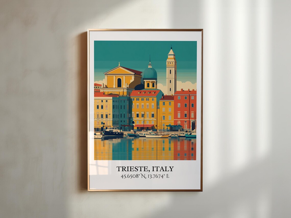 Trieste Italy Retro Harbor Sailboats City Vintage Travel Decor Poster - Image 5