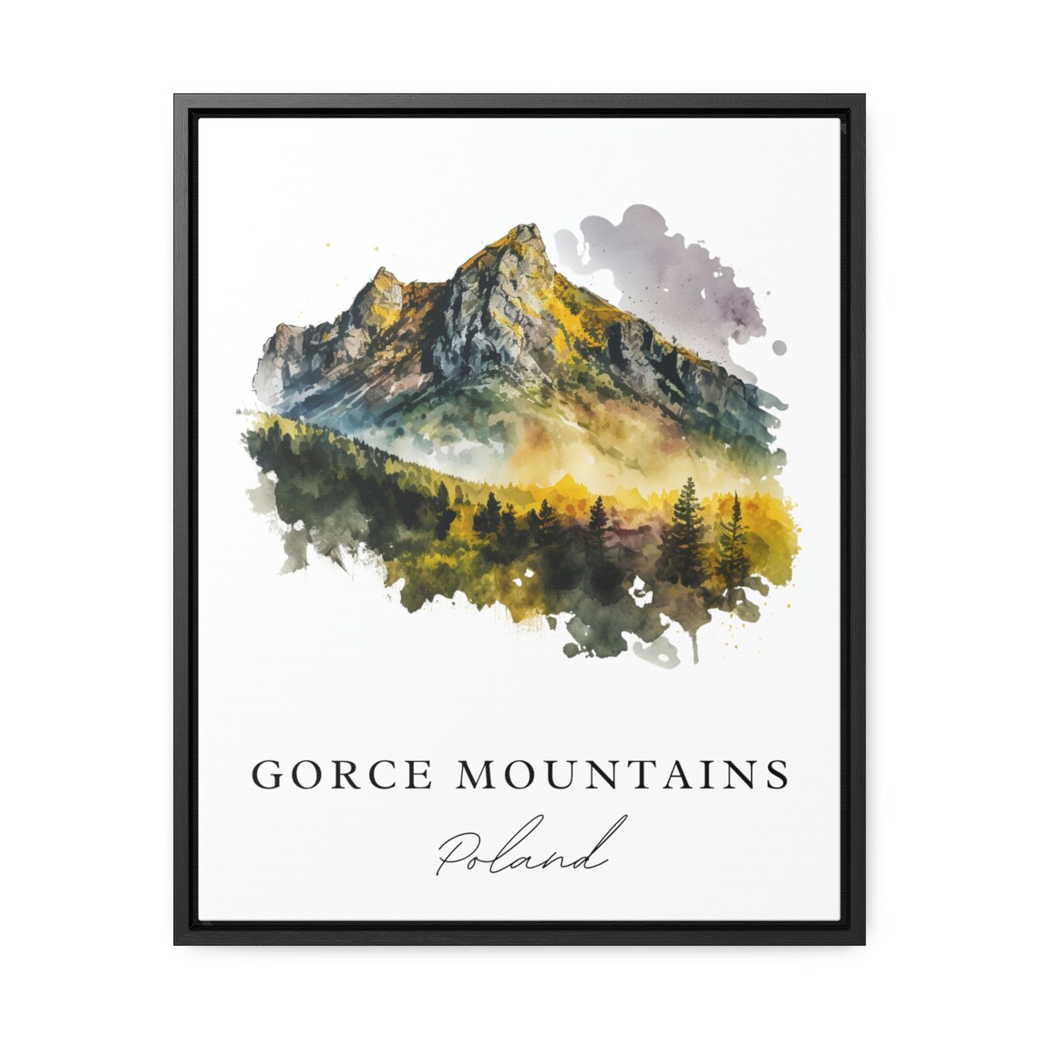 Gorce Mountains Poland Autumn Forest Peak Watercolor Travel Poster - Image 2