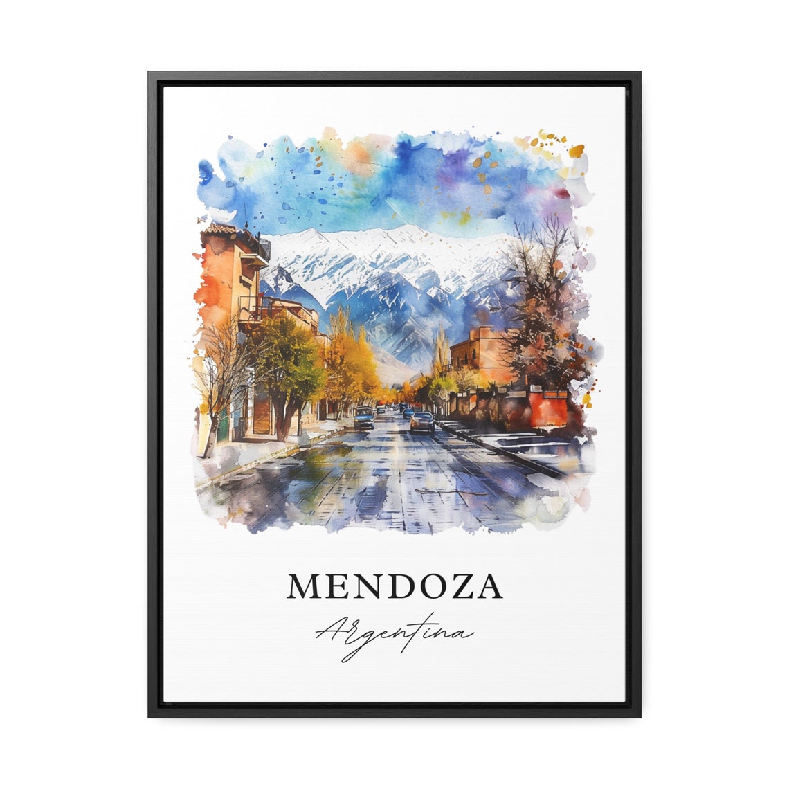 Mendoza Argentina Watercolor Travel Poster - Image 3