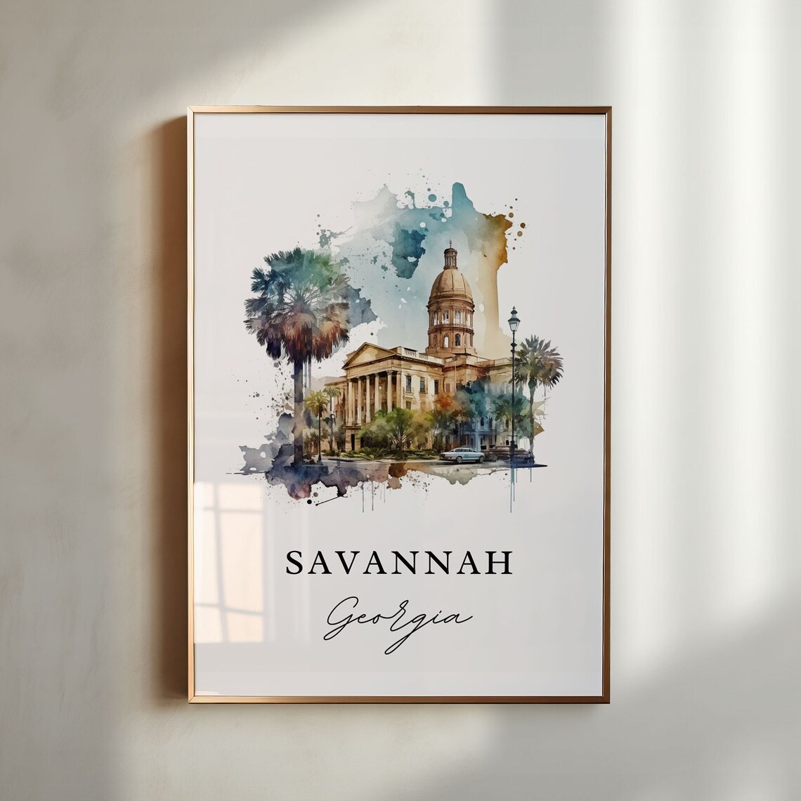Savannah Georgia Custom Text Travel Poster