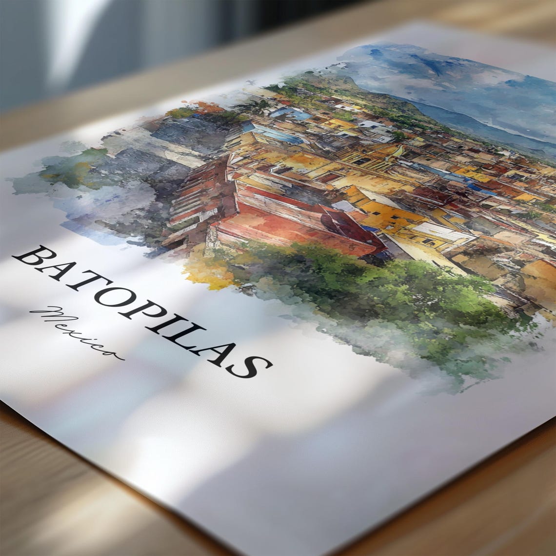 Batopilas Mexico Copper Canyon Village Watercolor Travel Poster - Image 6