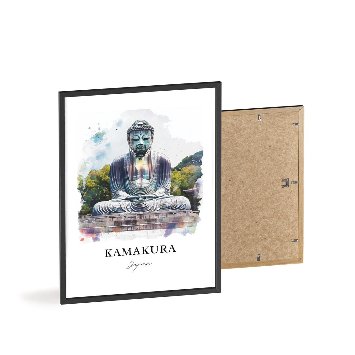 Kamakura Giant Buddha Watercolor Travel Poster - Image 2