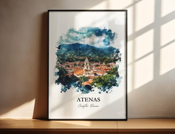 Atenas Costa Rica Wall Art Alajuela Province Print Gift Travel Poster Housewarming