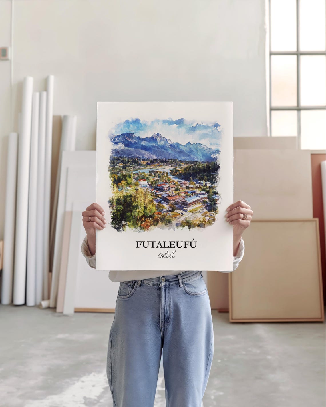 Futaleuf Chile Watercolor Travel Poster - Image 5
