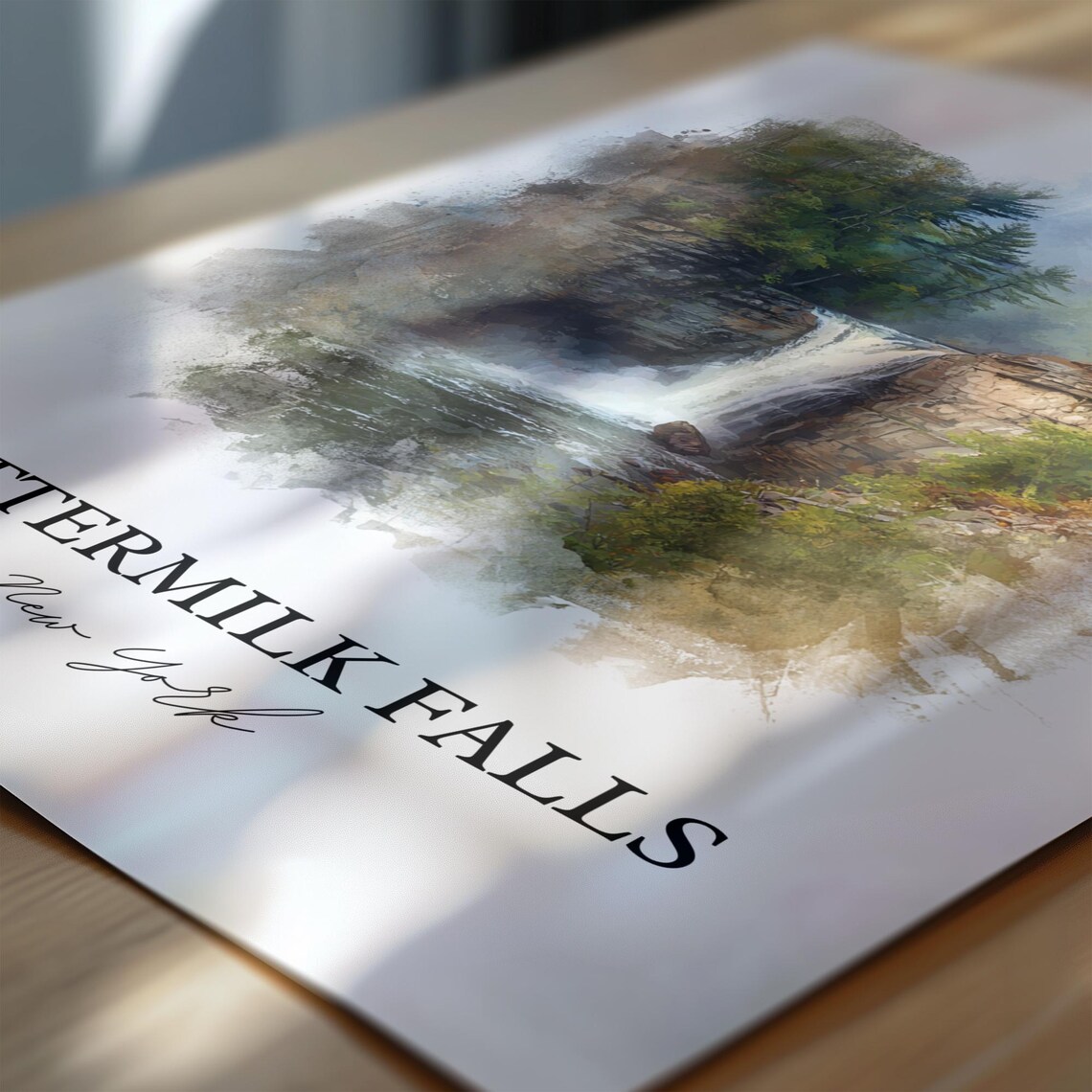 Buttermilk Falls New York Finger Lakes Region Waterfall Travel Poster - Image 6