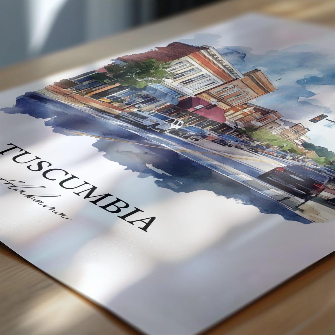 Tuscumbia Alabama Brick Downtown Watercolor Travel Gift Poster - Image 6