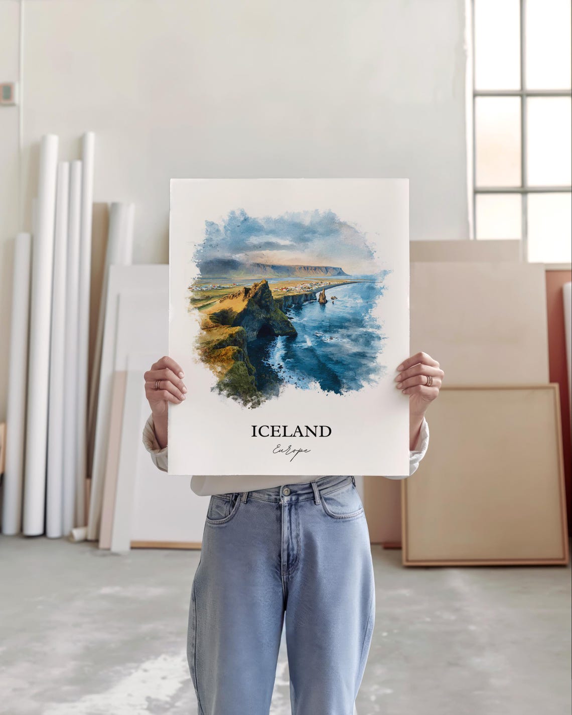 Iceland Watercolor Travel Poster, Art Print - Image 4