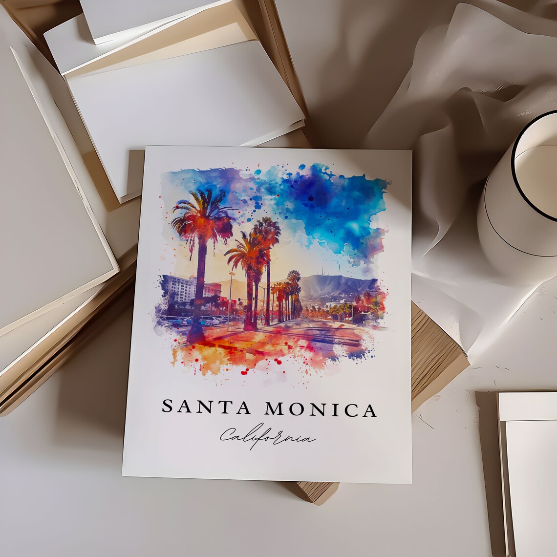 Santa Monica Travel Poster, Los Angeles Gift - Image 5