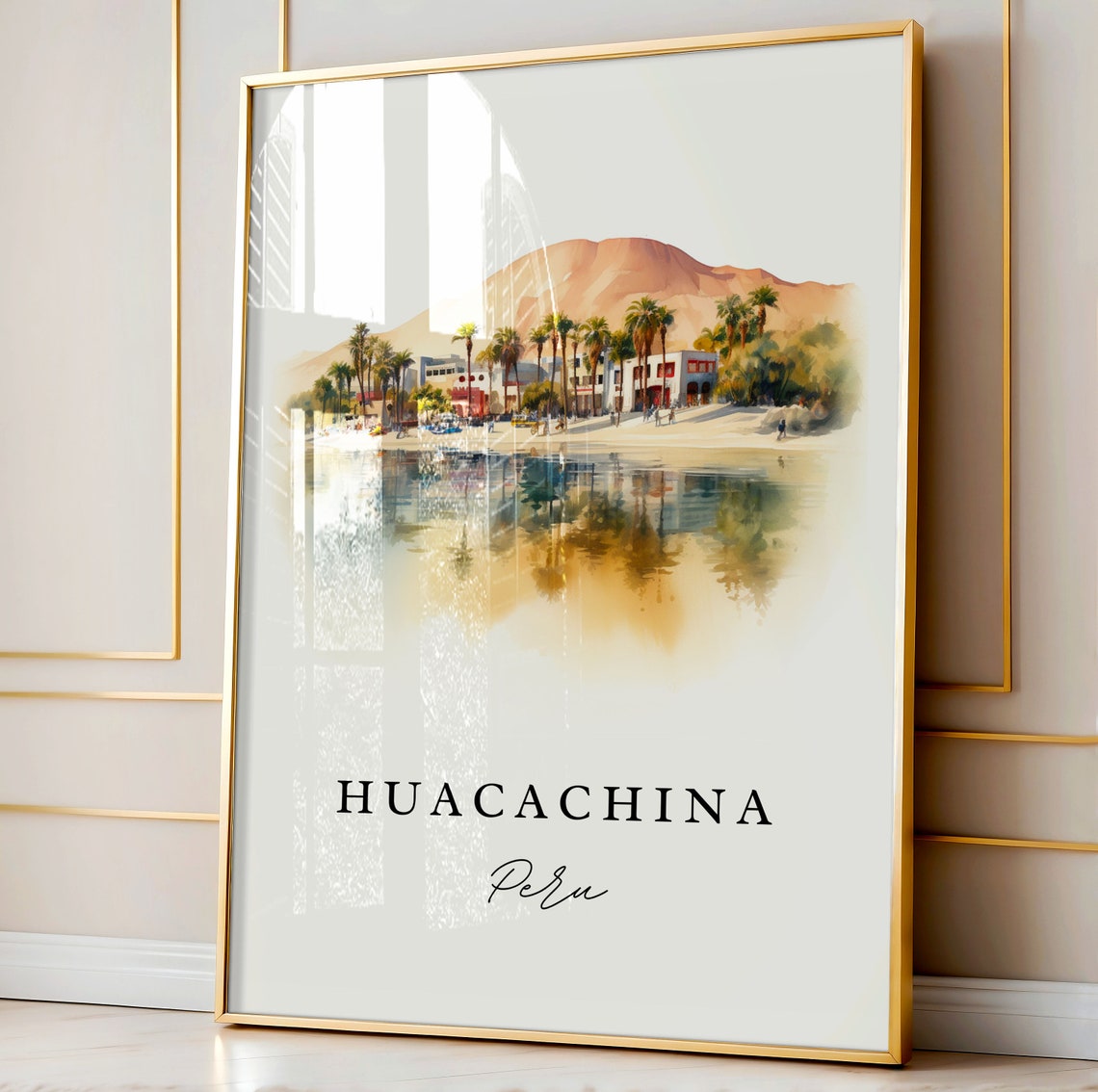 Huacachina Peru Wall Art Poster Print Wedding Gift Birthday Present Custom Text Perfect - Image 4